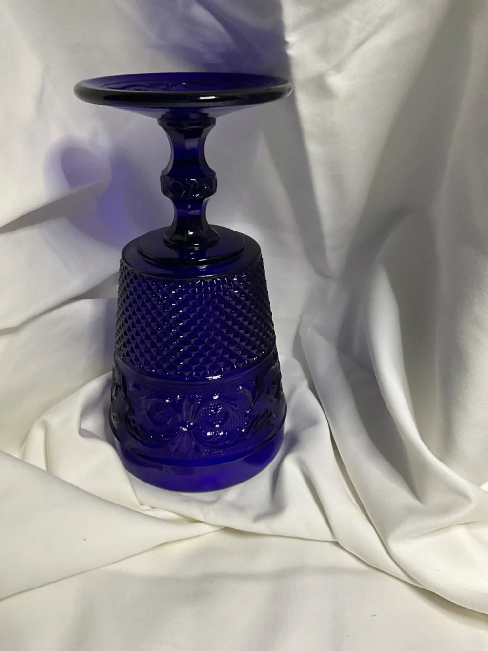 Vintage Imperial‎ Glass Cape Cod Cobalt Blue Water Goblets - Set of 4